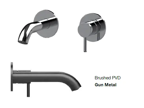 Kihagyhatatlan ajánlat SB Round beépíthető mosdócsaptelep gun metal PVD 102mm