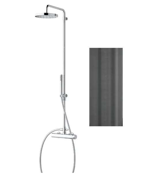 Waterevolution Flow douchecombinatie met thermostaat en regendouche PVD Gun Metal T141TGME Waterevolution Flow zuhanykombináció termosztáttal és esőzuhannyal PVD Gun Metal T141TGME Végkiárusítás