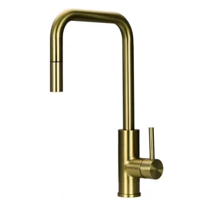 Olcsó Pure.Sink Luxion Arany konyhai csaptelep négyzet alakú, kihúzható kifolyóval PLXSQUA-60