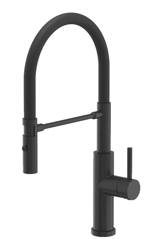 Csak ma Quadri Chester keukenkraan met flexibele uitloop en douche met 2 straalsoorten mat zwart 1208957225