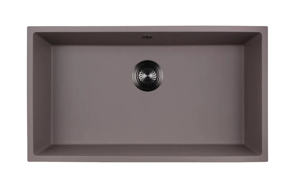 GraniteMy Universal Taupe színű, nagy gránit mosdó, 74x40 cm, felül-, alul- és síkbeépítésre, gun metal színű dugóval 1208972708 Nézd meg most