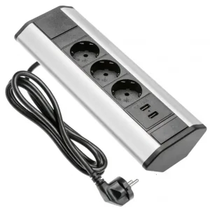 Indux Corner sarok konyhai csatlakozóaljzat 3 földelt aljzattal és 2 USB töltővel 1208957431 Prémium