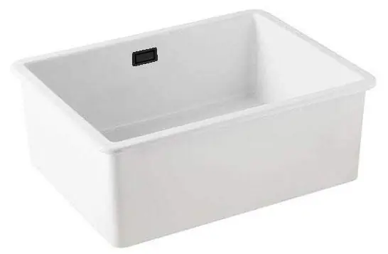Ausmann Ceramic Ember Kerámia Fehér Mosogató - Felületre és Aláépíthető 54 x 40 cm Fekete Dugóval 1208971494 Népszerű
