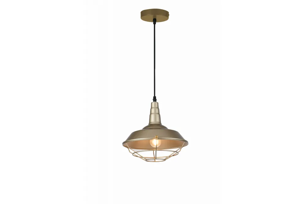 Gyors szállítás Decor Solen hanglamp industriële vorm met gouden rooster, diameter 26,5 cm 2362