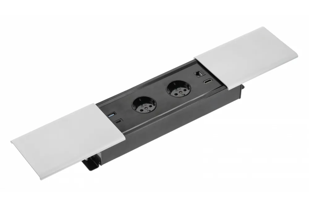 Kedvezményes ár PRESTINO beépíthető asztali hosszabbító kábel, 2x schuko aljzat, USB A+C, RJ45, HDMI, 1.5m kábel, ezüst 1208958676