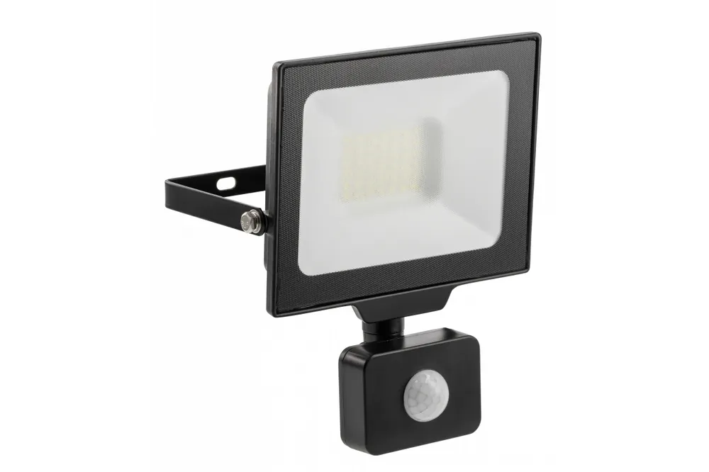 G-TECH LED reflektor mozgásérzékelővel, 30W, 3000lm, AC220-240V, 50/60 Hz, PF>0,9, RA>80, IP65, 120°, 6000K, fekete 1208959177 Csak ma