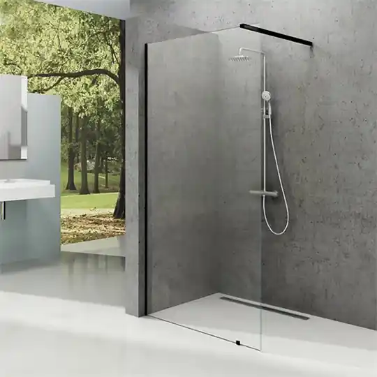 Gyors kiszállítás Ravak Walk-in Wall zuhanyfal, 1000*2000*8mm, átlátszó üveg, fekete keret