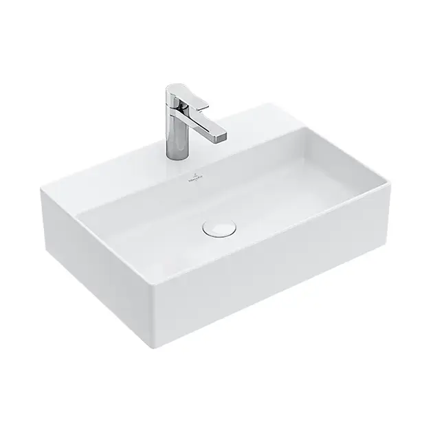Utolsó esély Villeroy & Boch Memento 2.0 - Mosdókagyló pultra 600x420 mm, túlfolyó nélkül, keverőnyílással, CeramicPlus, alpesi fehér 4A0761R1