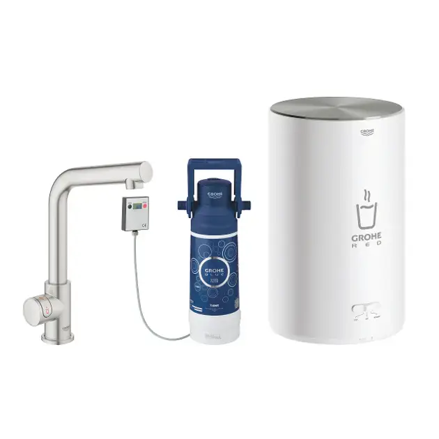 Grohe Red - Mono mosogatószelep vízmelegítéssel és szűréssel, M-tálca, szuperacél 30339DC1 Rendeld meg most