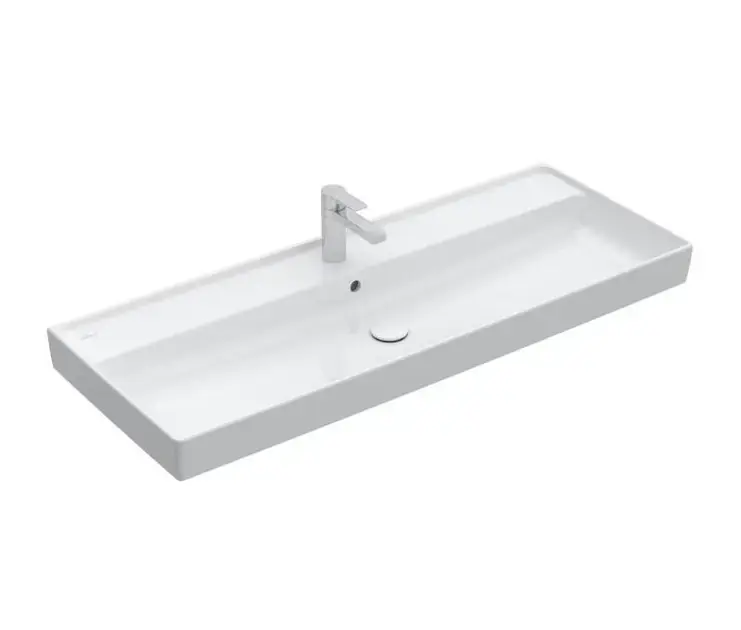 Villeroy & Boch Collaro - Bútor mosdókagyló 1200x470 mm, túlfolyóval, csapfurattal, alpesi fehér színű 4A33C501 Korlátozott ajánlat