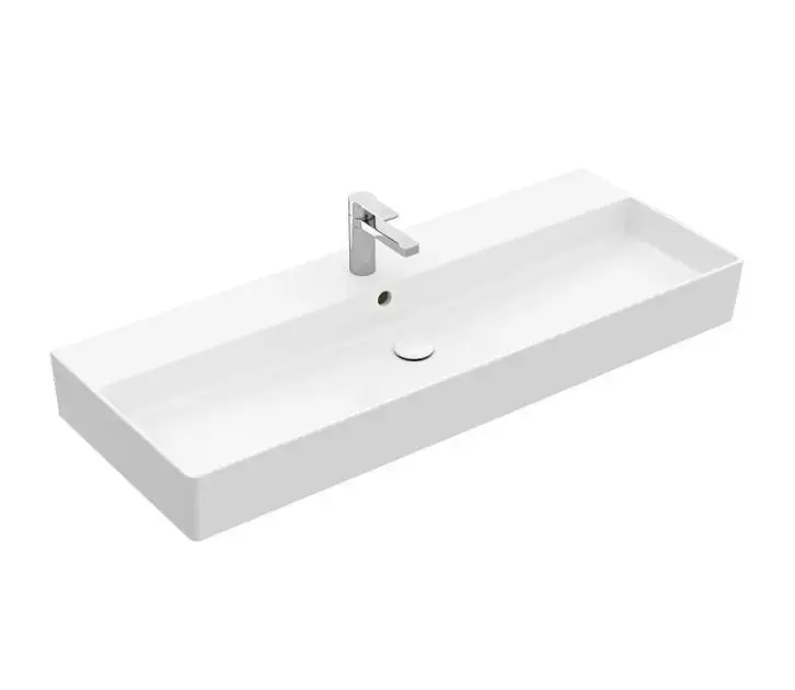 Nézd meg most Villeroy & Boch Memento 2.0 - Mosdókagyló 1200x470 mm, túlfolyóval, csapteleppel, alpesi fehér színben 4A22CL01