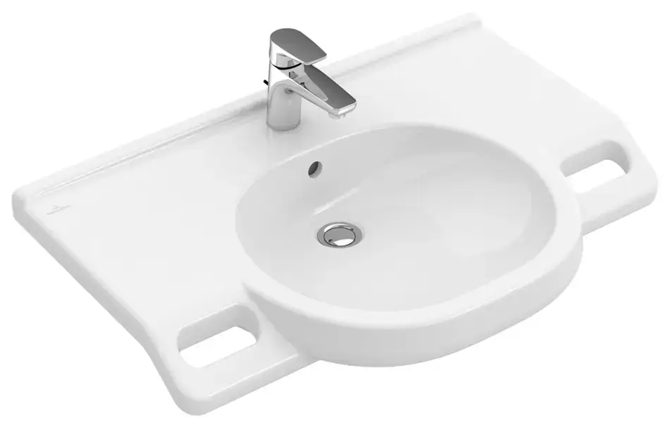 Villeroy & Boch ViCare - Vita mosdókagyló 800x550 mm, túlfolyóval, keverőnyílással, CeramicPlus, alpesi fehér 412080R1 Kedvezmény