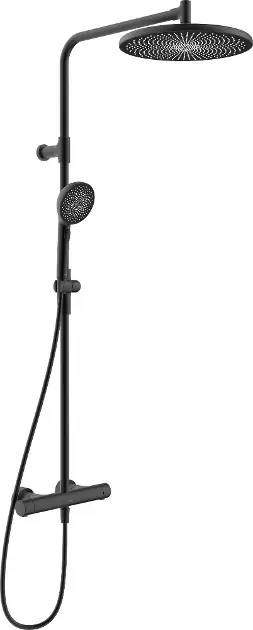 Legjobb ár Hansa Aurelia - Zuhanyszett termosztáttal, átmérő 30 cm, 3 vízsugár, matt fekete 4719910333