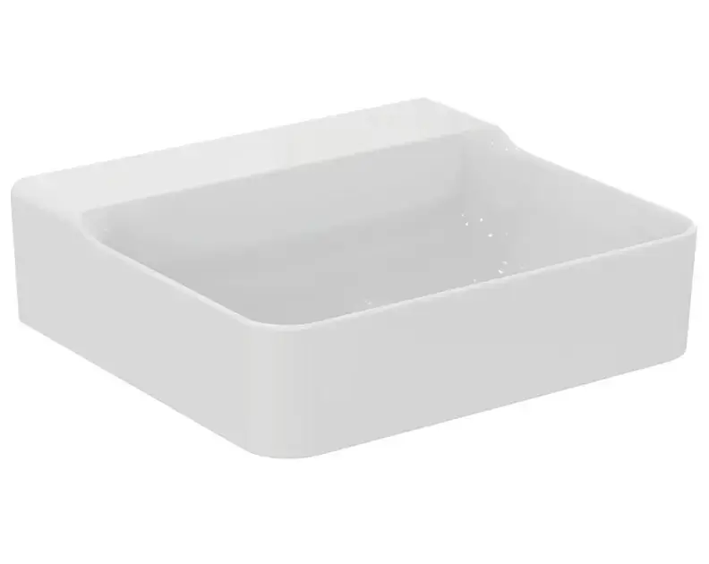 Ideal Standard Conca Ceram - Mosdókagyló pultra 500x450 mm, túlfolyó nélkül, csapfurat nélkül, fehér színben T381701 Biztonságos fizetés