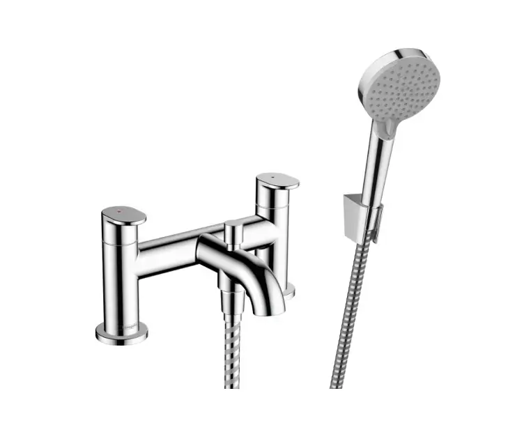 Olcsó Hansgrohe Vernis Blend - Kád peremkeverő tartozékokkal, 2 lyukú beépítés, króm 71461000