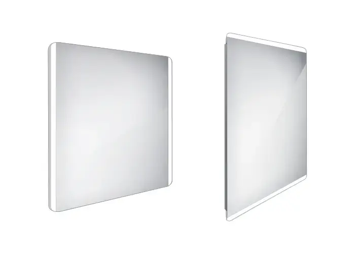 Nimco - LED fürdőszobai tükör 800 x 700 mm, lekerekített, alumínium ZP 17003 Kihagyhatatlan ajánlat