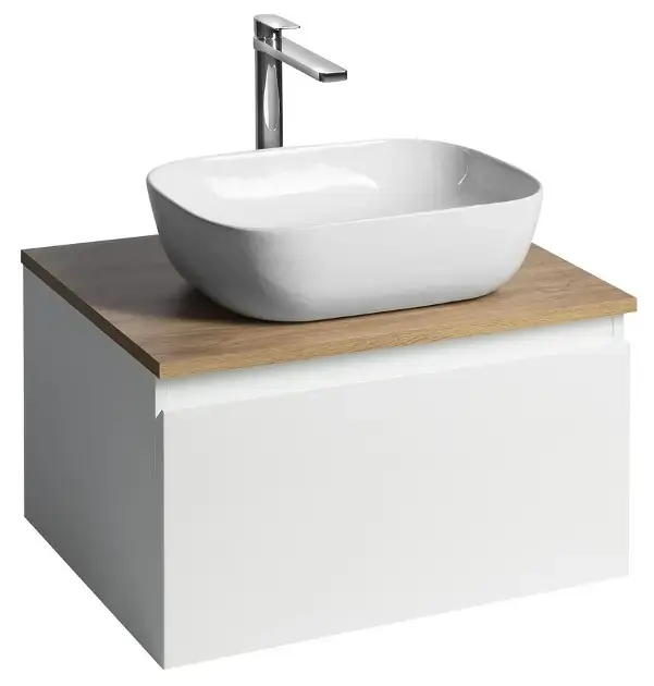 Vedd meg online Aqualine Altair - Mosdószekrény 35x62x45 cm, 1 fiókos, fehér/tölgy emporio AI267-02