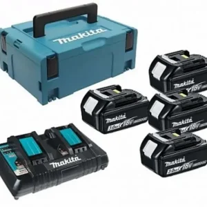 Makita - 9A-es töltőkészlet és 4 db 18 V-os LXT 3,0 Ah akkumulátor 197970-3 Csak ma