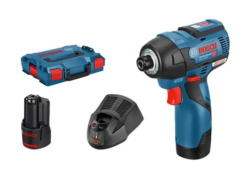 Bosch - 12 V akkumulátoros ütvecsavarozó, 2x akkumulátor 3,0 Ah GBA, töltő 06019E0005 Ne maradj le