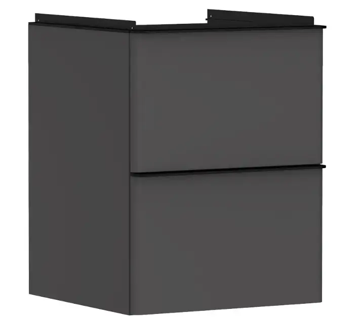 Hansgrohe Xelu Q - Mosdószekrény, 63x48x50 cm, 2 fiókos, matt szürke/matt fekete 54020670 Biztonságos fizetés