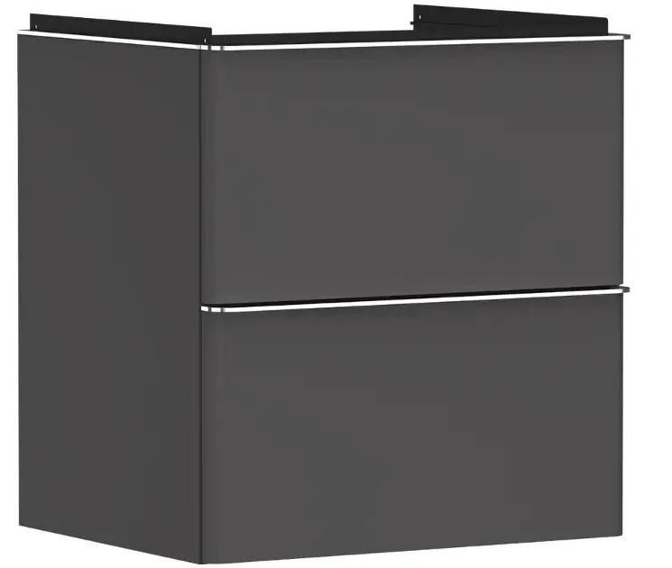 Hansgrohe Xelu Q - Mosdószekrény, 63x58x50 cm, 2 fiókos, matt szürke/króm 54024000 Biztonságos fizetés