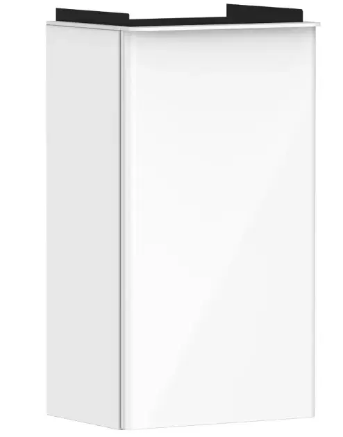 Hansgrohe Xelu Q - Mosdószekrény, 63x34x27 cm, 1 ajtós, jobb oldalon zsanérok, fényes fehér/matt fehér 54015700 Outlet
