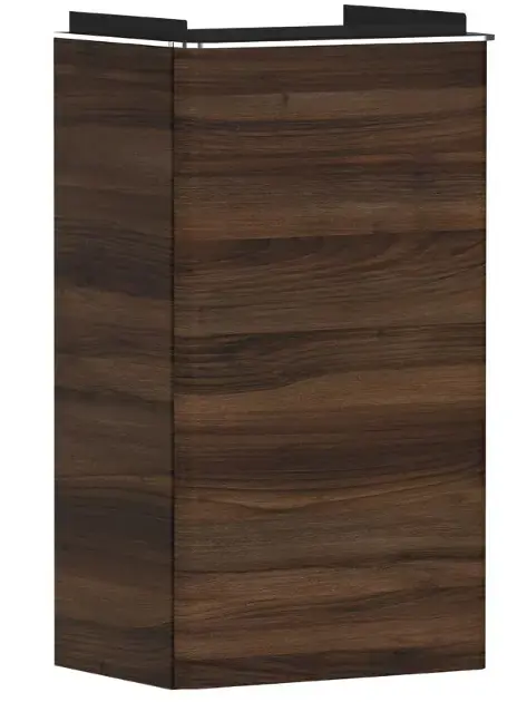 Hansgrohe Xelu Q - Mosdószekrény, 63x34x27 cm, 1 ajtós, jobb oldalon zsanérok, sötét dió/króm 54018000 Vedd meg online
