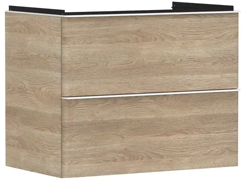 Hansgrohe Xelu Q - Mosdószekrény, 63x78x50 cm, 2 fiókos, natúr tölgy/matt fehér 54029700 Expressz kézbesítés