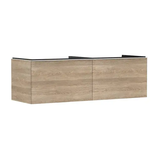 Hansgrohe Xelu Q - Mosdószekrény, 50x156x55 cm, 2 fiókos, natúr tölgy/matt fehér 54072700 Végkiárusítás