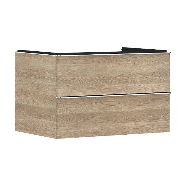 Expressz szállítás Hansgrohe Xelu Q - Mosdószekrény, 50x78x55 cm, 2 fiókos, natúr tölgy/króm 54076000