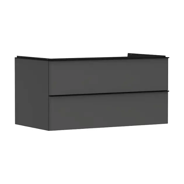 Gyors szállítás Hansgrohe Xelu Q - Mosdószekrény, 50x98x55 cm, 2 fiókos, matt szürke/matt fekete 54079670