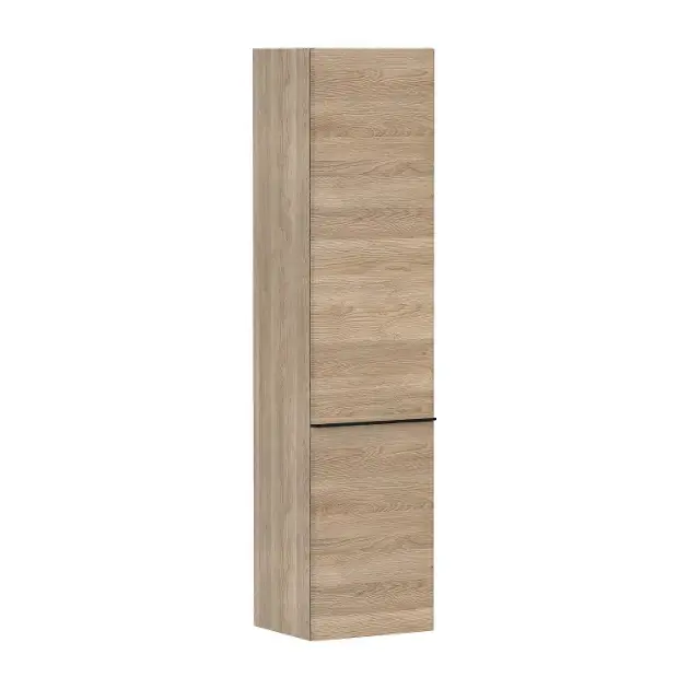 Kihagyhatatlan ajánlat Hansgrohe Xelu Q - Magas szekrény 40x165x35 cm, 2 ajtós, zsanérok jobb oldalon, natúr tölgy/matt fekete 54141670