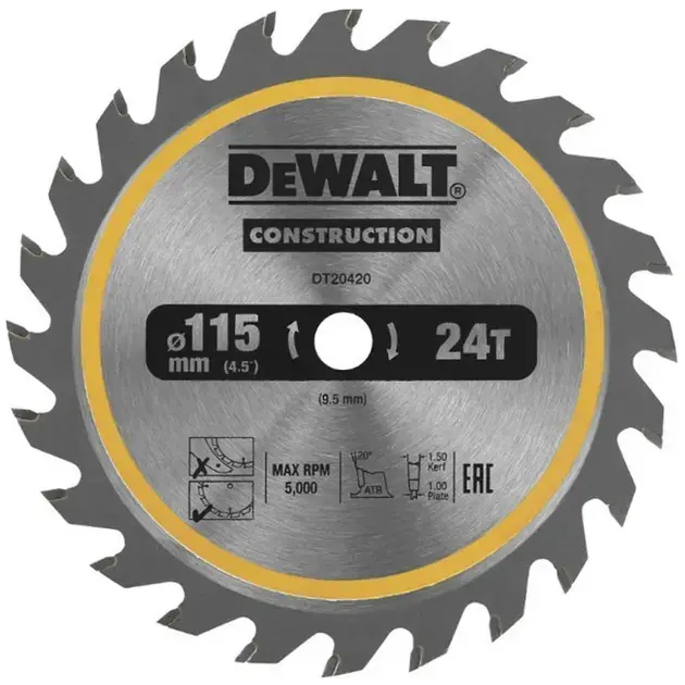 DeWALT - Fűrészlap 115x9,5 mm, 24 fogú DT20420 Népszerű